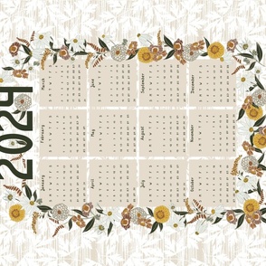 Floral Wall calendar 2024 in neutral tones