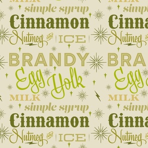 Eggnog - Green Typography Large