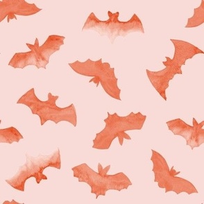 Halloween Bats Orange on Blush