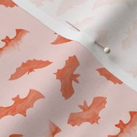 Small / Halloween Bats Orange on Blush