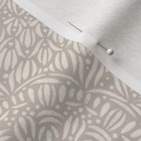 fancy mandala - creamy white_ silver rust blush - hand drawn tile