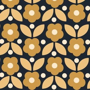 Vintage cute flowers gold, beige and cream - chic - home decor - nursery- kids and babies - minimal - home decor 