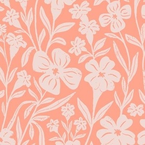 Canadian Meadow in Pink | Small Version | Bohemian Style Pattern in the Woodlands