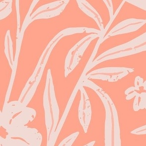 Canadian Meadow in Pink | Large Version | Bohemian Style Pattern in the Woodlands