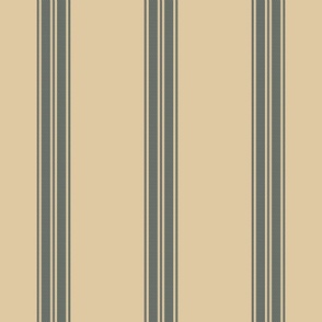 Ticking Stripe for linen cotton canvas beige and blue 2085-35
