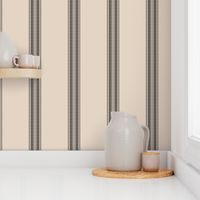 Ticking Stripe for linen cotton canvas lt beige and black 2085-52