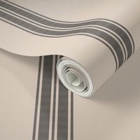 Ticking Stripe for linen cotton canvas lt beige and black 2085-52