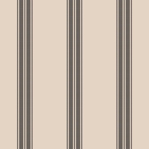 Ticking Stripe for linen cotton canvas lt beige and black 2085-52