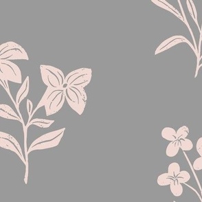 Canadian Wildflowers in Blue Gray  | Small Version | Bohemian Style Pattern in the Woodlands