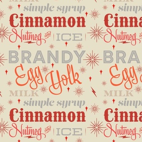 Eggnog - Red Typography Large