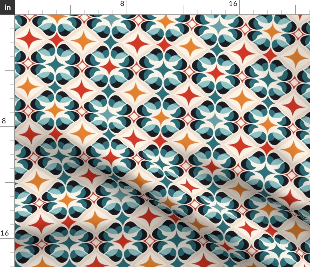Modern Moroccan Style Marrakesh Vibes Abstract Geometric Premium Art Colorful Pattern Design #30