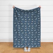 Seagulls and Waves - Coastal Chic Collection - Ivory and Blue - Admiral Blue BG
