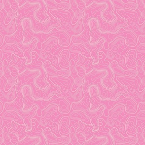 Barbiecore Pink Topo Map - Large Scale