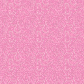 (S) Barbiecore Pink Topographic Map 