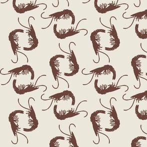 Lobster Spot Pattern // large // lobsters, sea life, brown, beige, taupe