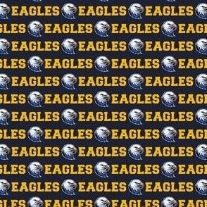 Eagles Mascot Text | Yellow on Dark Blue