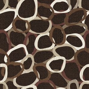 Ocean Pebbles // large // pebbles, stones, circles, tossed, brown, beige, taupe