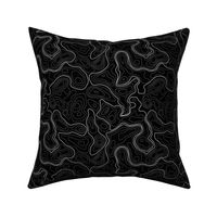  (L) Cream on Black Topographic Map - Large Scale 