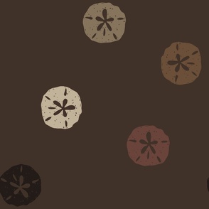 Polka Dot Sand Dollars // large // sea life, beachcomber, brown, beige, taupe, cream