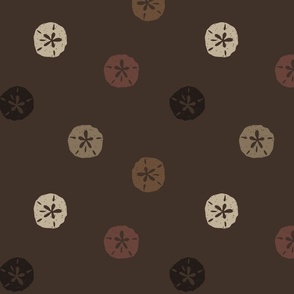 Polka Dot Sand Dollars // medium // sea life, beachcomber, brown, beige, taupe, cream