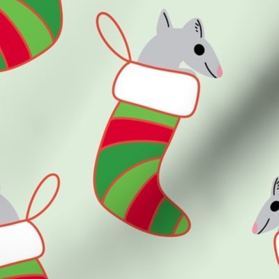 Christmas Stocking Mouse //  Light Green