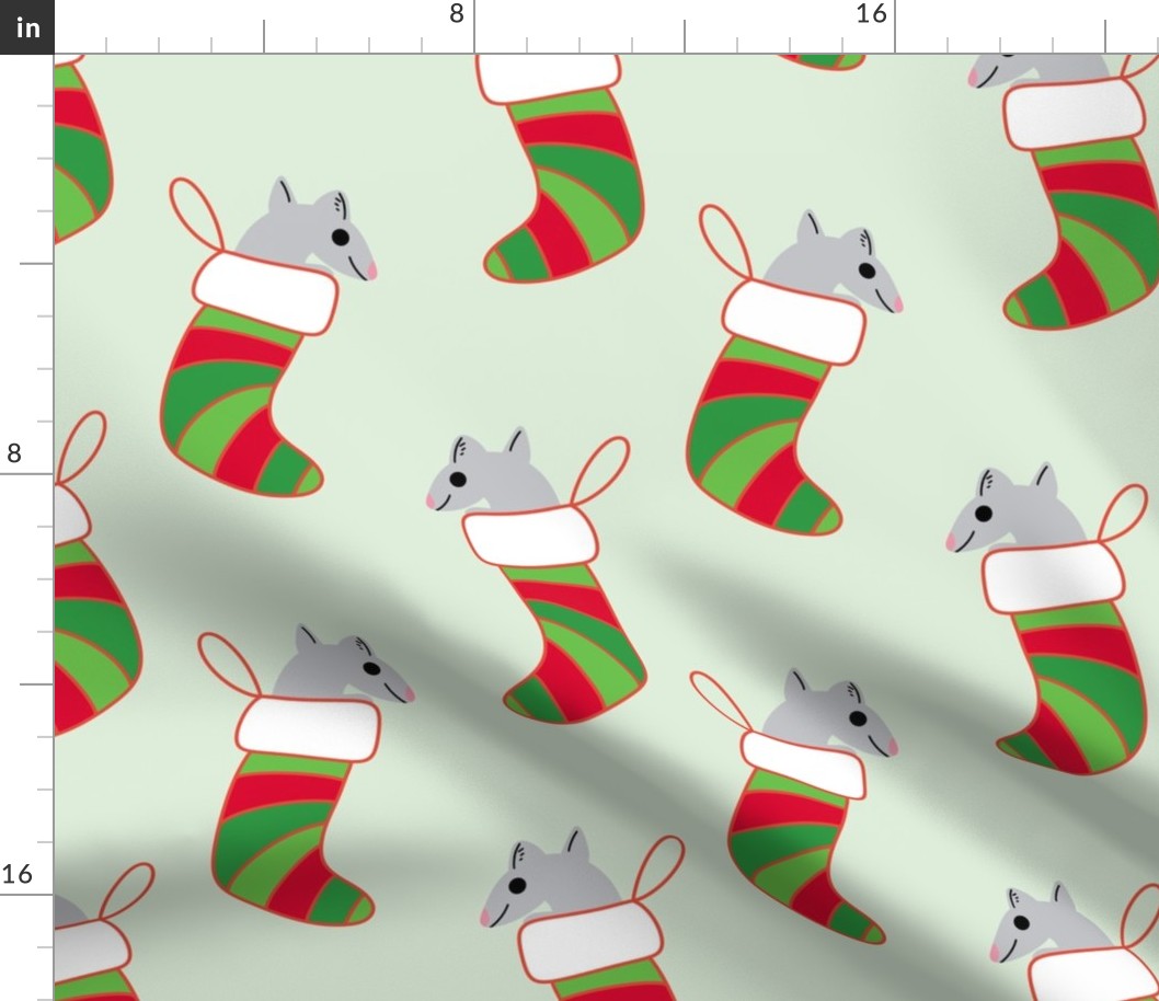 Christmas Stocking Mouse //  Light Green