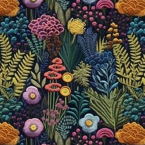 Floral Frenzy- Faux Embroidery