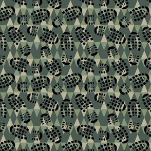 Geometric Boot print nouveau Camo for camp or mudroom 