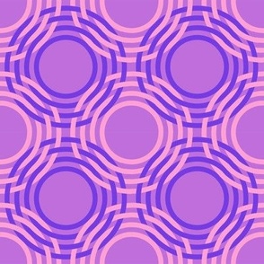 Purple Monochromatic Woven Concentric Circles