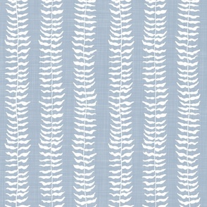 Seaweed Kelp Forest Stripes - Coastal Chic - Ivory White on Blue Gray
