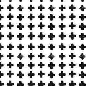 Mini Swiss Cross Block Print in Bright White and Black