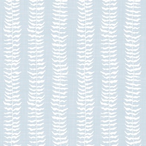 Seaweed Kelp Forest Stripes - Coastal Chic - Ivory White on Light Fog Blue