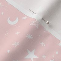 Baby Pink and white Stardust stars and moons by Jac Slade