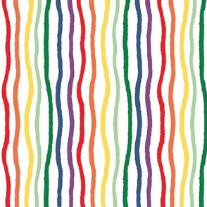 Small - Wavy Rainbow Stripes - red orange yellow green blue purple 