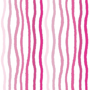Large - Wavy Monochromatic Magenta Pink Stripes 