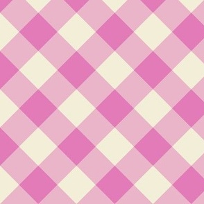 Large-Pink Diagonal Gingham