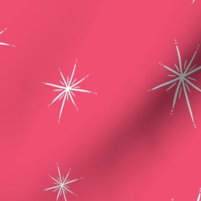 Large - Bright Twinkling Star Bursts on Hot Pink 