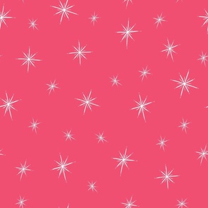 Large - Bright Twinkling Star Bursts on Hot Pink 