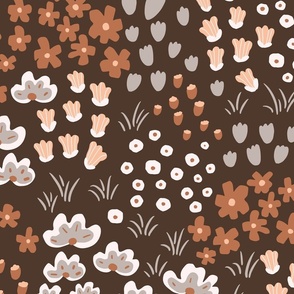 Autumn flower meadow-brown beige flowers