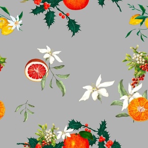 Lemon art,festive,fruits,mistletoe art