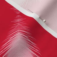 Cherry red diagonal feather /medium