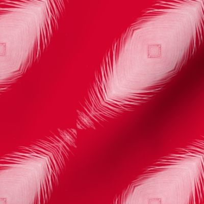 Cherry red diagonal feather /medium