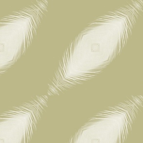 Sage Green Diagonal Feathers/ Large