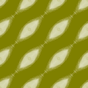 Olive Green Diagonal Feathers / medium