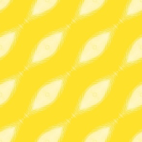 Yellow Diagonal Feathers / Medium