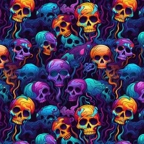Vivid Abstractions: Colorful Skulls Home Decor