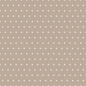 1/8" Pindot Polka Dots {Off White / Pale Gray on Beige} 