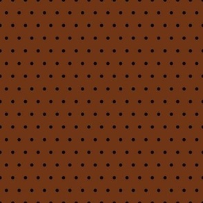 1/8" Pindot Polka Dots {Black on Dark Gingerbread / Copper Brown} 