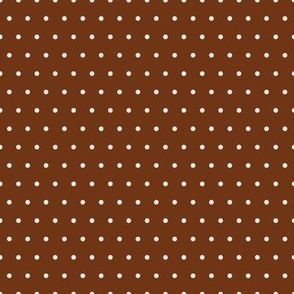 1/8" Pindot Polka Dots {Off White / Pale Gray on Dark Gingerbread / Copper Brown} 