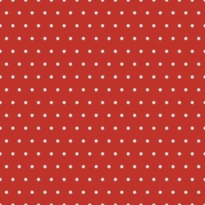 1/8" Pindot Polka Dots {Off White / Pale Gray on Crimson Red} 